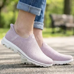 Skechers Go Walk Travel - Amara Slip On Trainers - Mauve