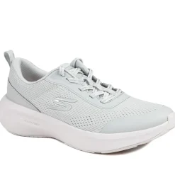 Skechers Lace Up Plush Foam® Trainers - Grey-Pink