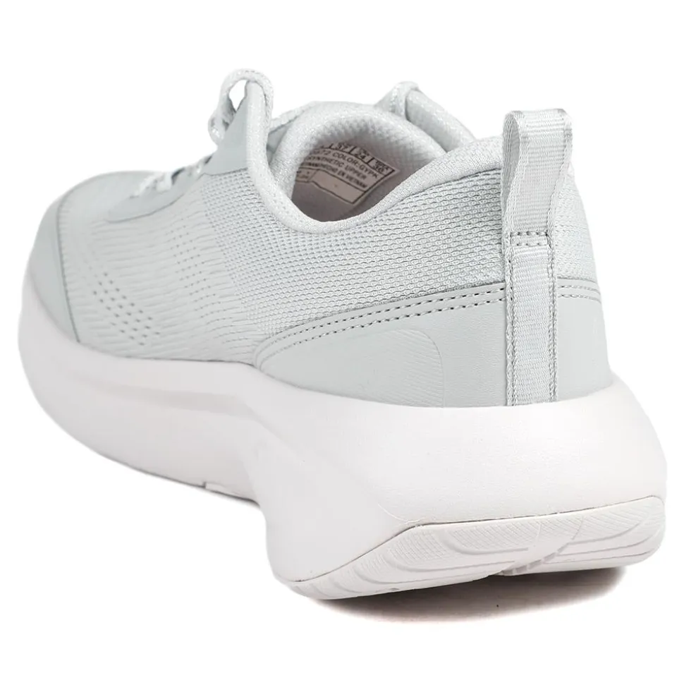 Skechers Lace Up Plush Foam® Trainers - Grey-Pink