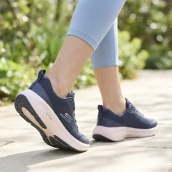 Skechers Lace Up Plush Foam® Trainers - Navy