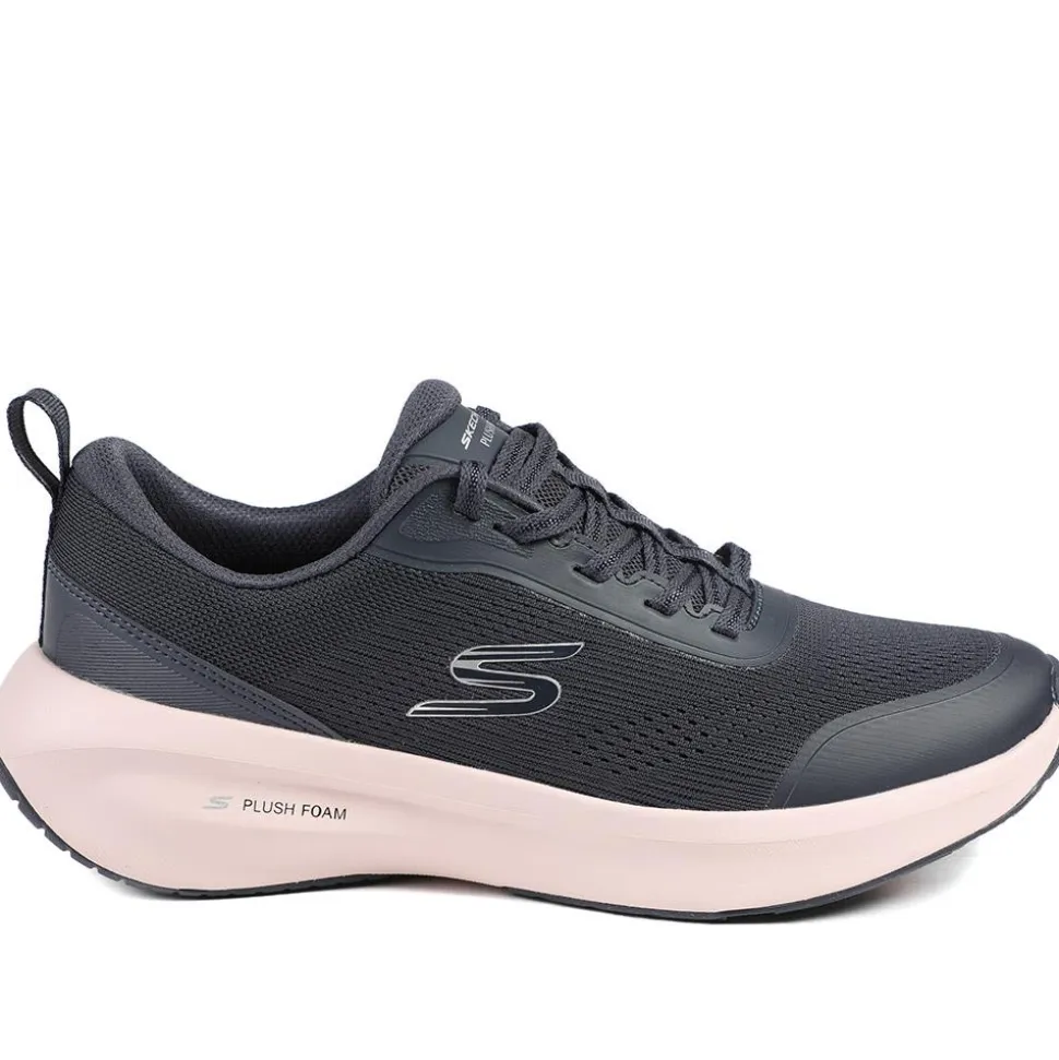 Skechers Lace Up Plush Foam® Trainers - Navy