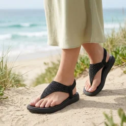 Skechers Meditation Luxe Modern Event Sandals - Black