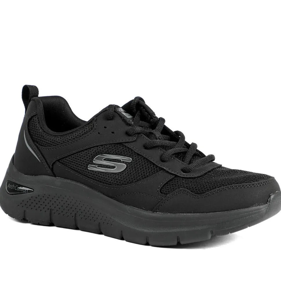 Skechers Memory Foam Lace Up Trainers - Black