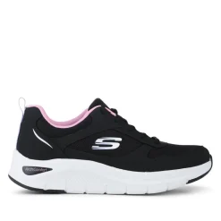 Skechers Memory Foam Lace Up Trainers - Black-Purple