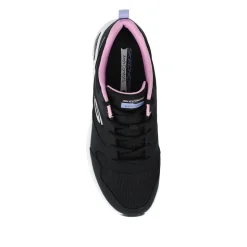 Skechers Memory Foam Lace Up Trainers - Black-Purple