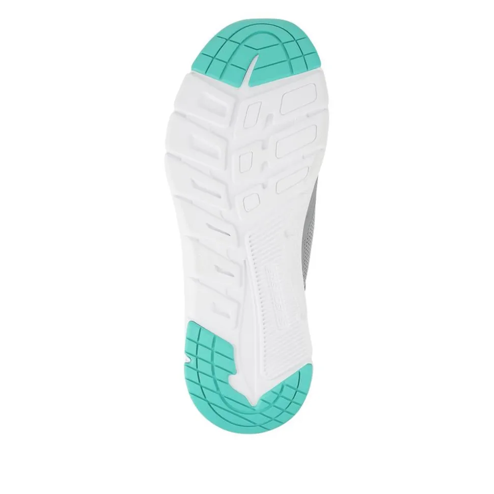 Skechers Memory Foam Lace Up Trainers - Light Grey