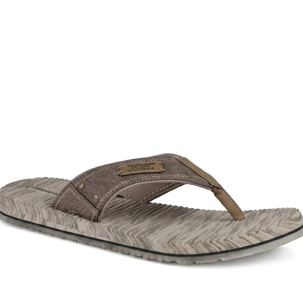 Skechers Quill Seaside Toe Post Sandals - Brown
