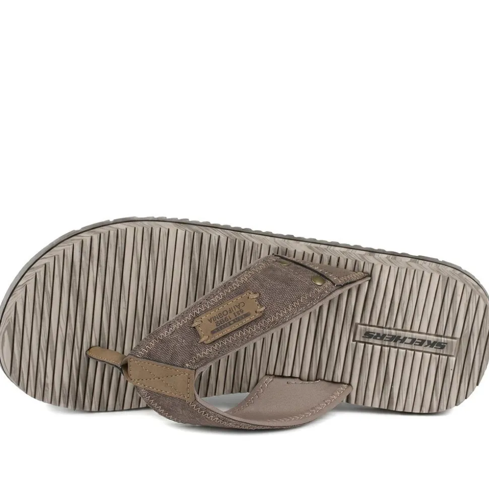 Skechers Quill Seaside Toe Post Sandals - Brown