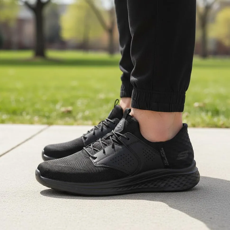 Skechers Relaxed Fit®: Slade Caster Trainers - Black
