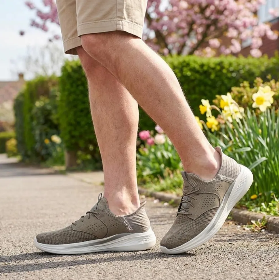 Skechers Relaxed Fit®: Slade Caster Trainers - Khaki