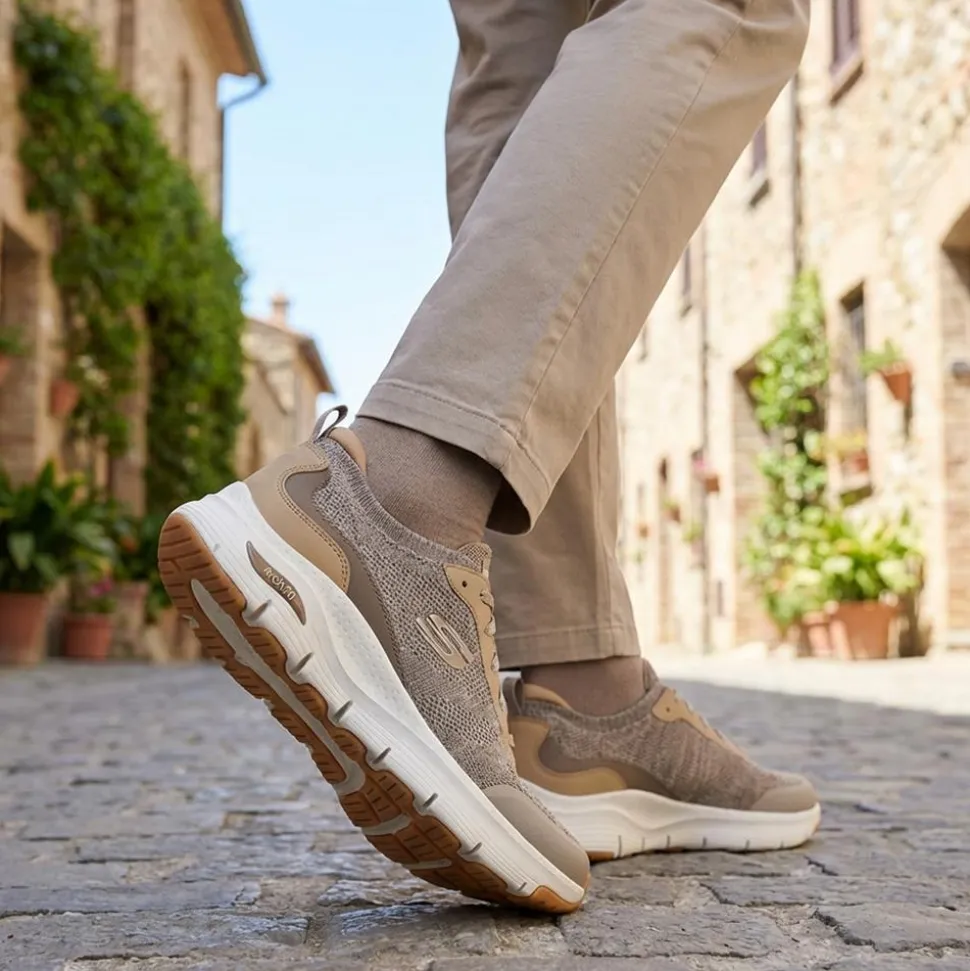 Skechers Slip-ins: Arch Fit - Waveport Trainers - Taupe