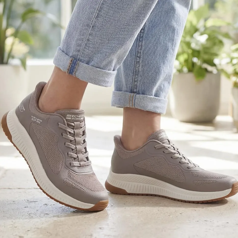 Skechers Slip-ins: BOBS Squad 4 Trainers - Taupe
