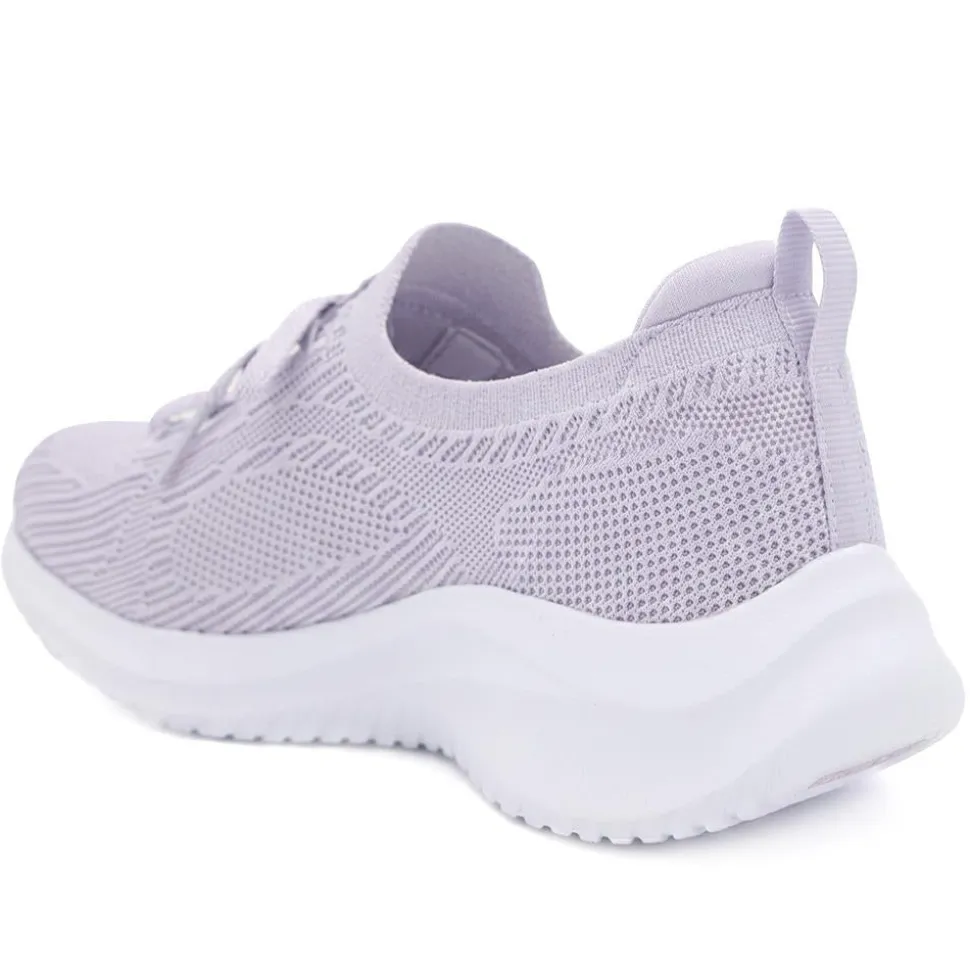 Skechers Sporty Breathable Slip On Trainers - Lavender