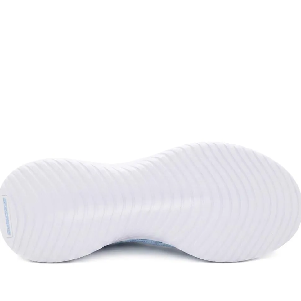 Skechers Sporty Breathable Slip On Trainers - Light Blue