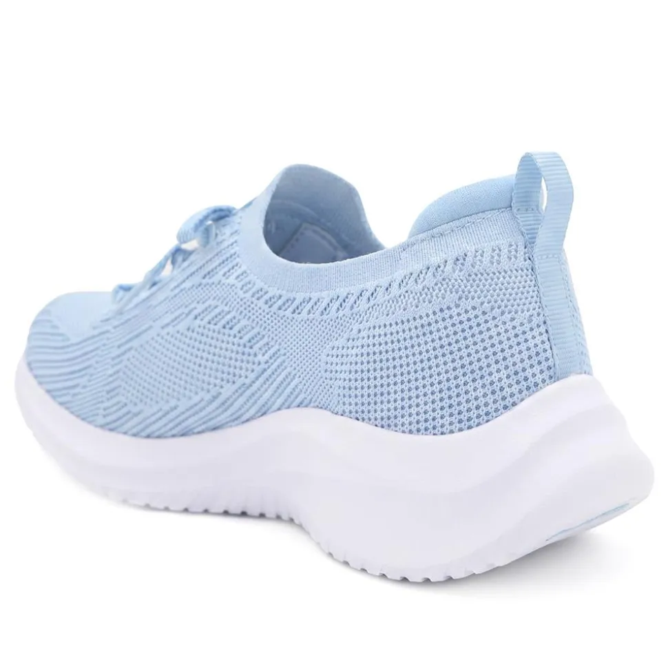 Skechers Sporty Breathable Slip On Trainers - Light Blue