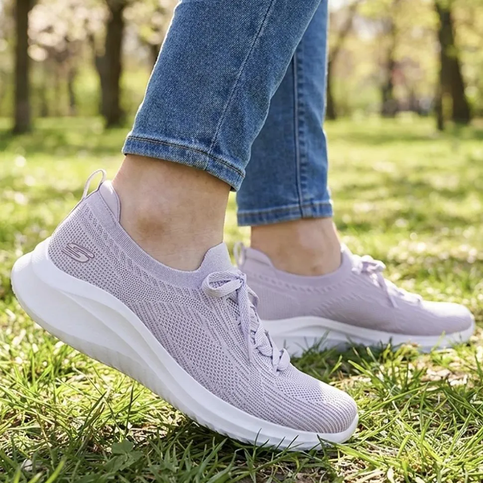 Skechers Sporty Breathable Slip On Trainers - Light Blue
