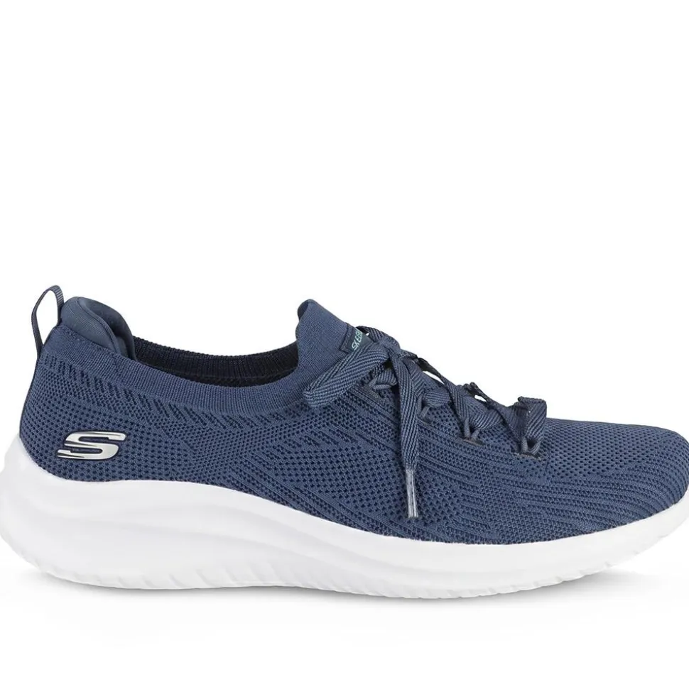 Skechers Sporty Breathable Slip On Trainers - Navy