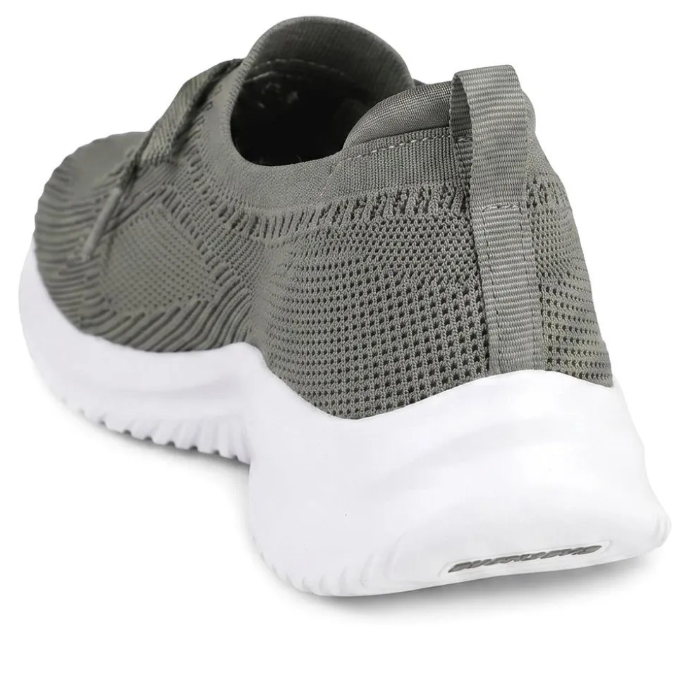 Skechers Sporty Breathable Slip On Trainers - Olive