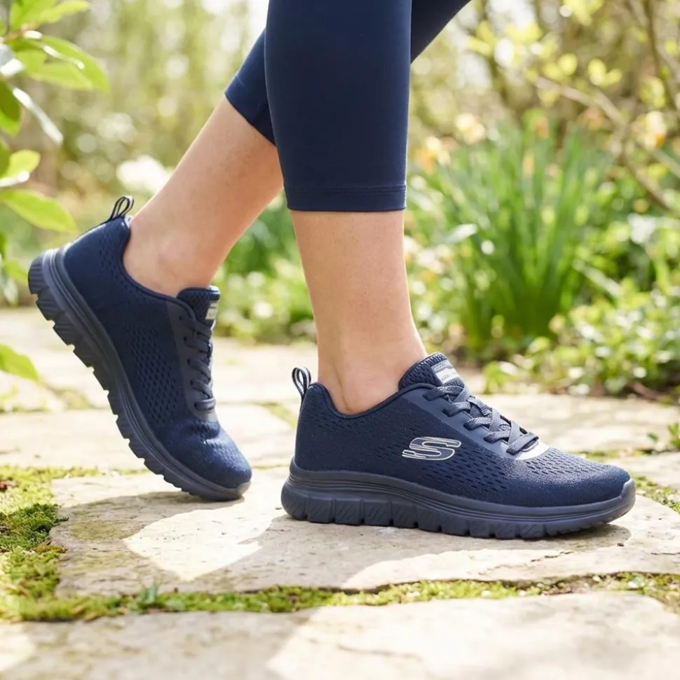 Skechers Summits Bungee Lace Trainers - Navy