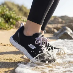Skechers Track Lace Up Waterproof Trainers - Black