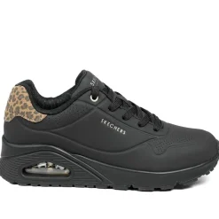 Skechers Uno-Jungle Nite Trainers - Black-Leopard