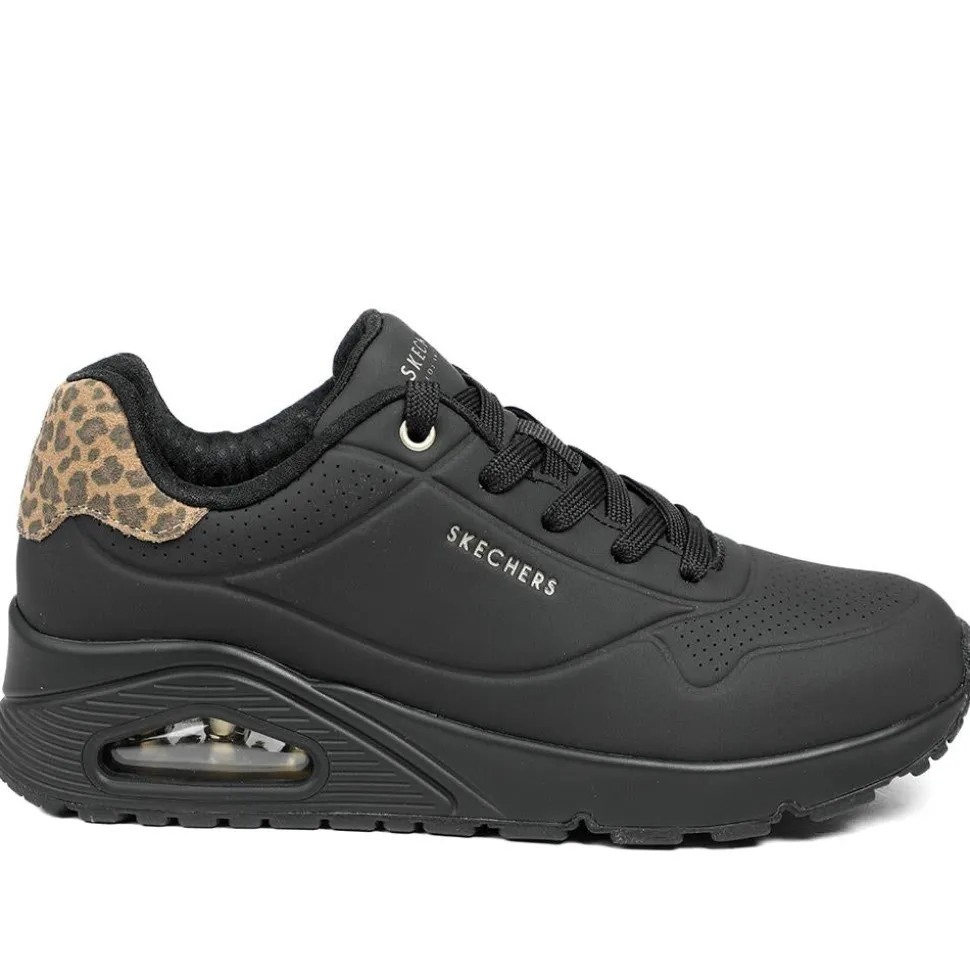 Skechers Uno-Jungle Nite Trainers - Black-Leopard