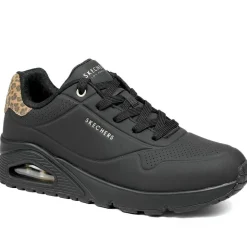 Skechers Uno-Jungle Nite Trainers - Black-Leopard