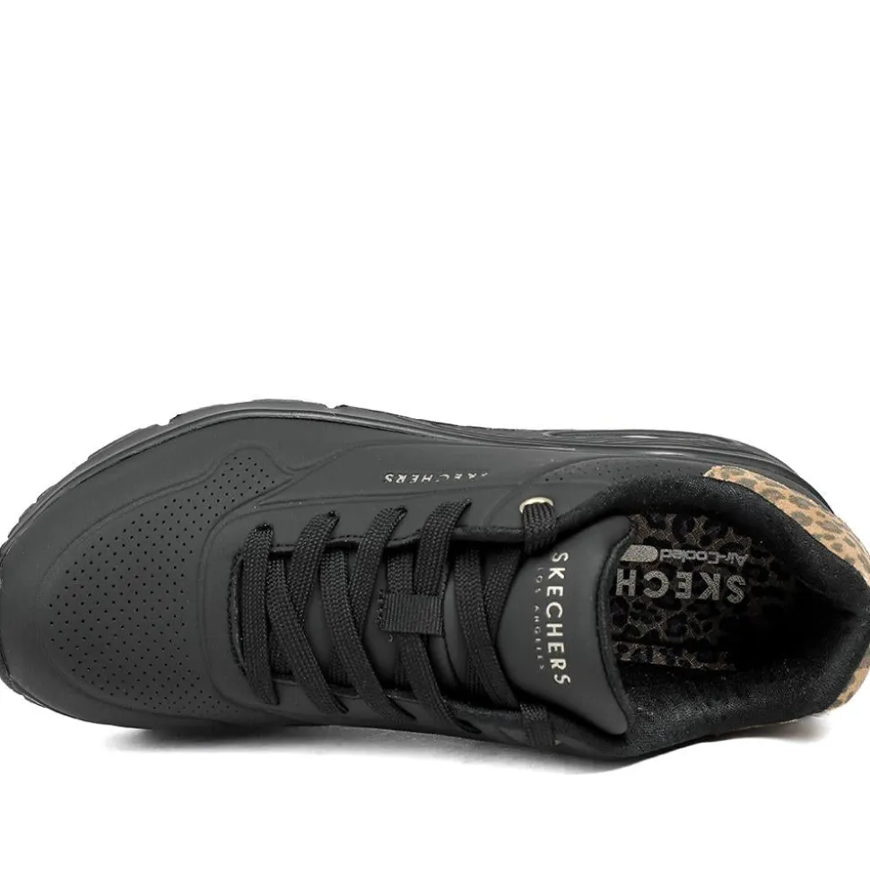 Skechers Uno-Jungle Nite Trainers - Black-Leopard
