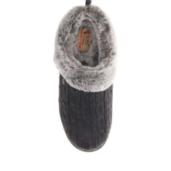 Skechers Wide Fit Bobs Ice Angel Mule Slippers - Charcoal