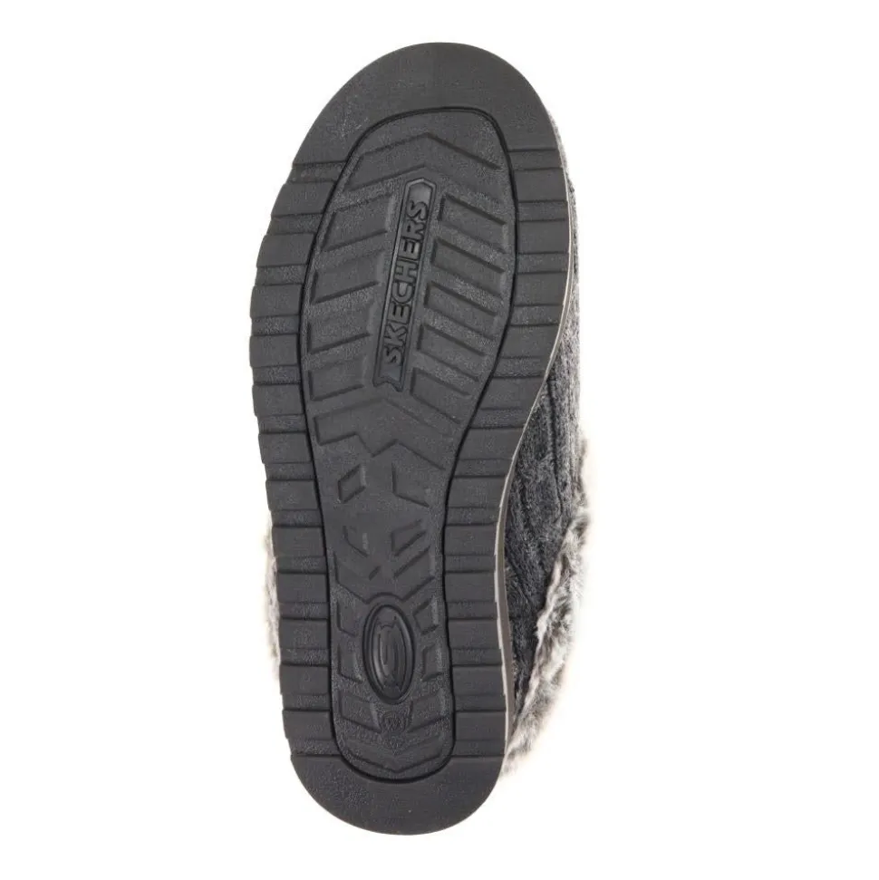 Skechers Wide Fit Bobs Ice Angel Mule Slippers - Charcoal