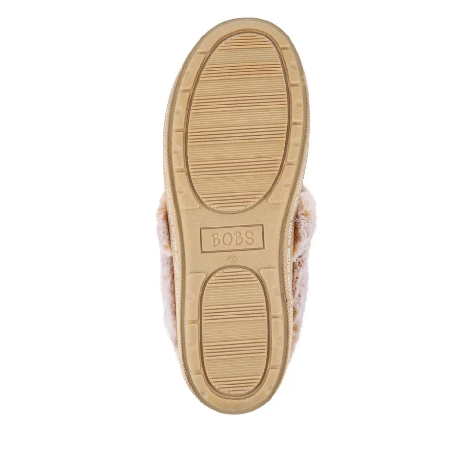 Skechers Wide Fit Cat Slippers - Tan