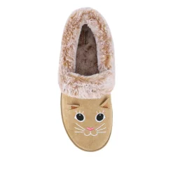 Skechers Wide Fit Cat Slippers - Tan