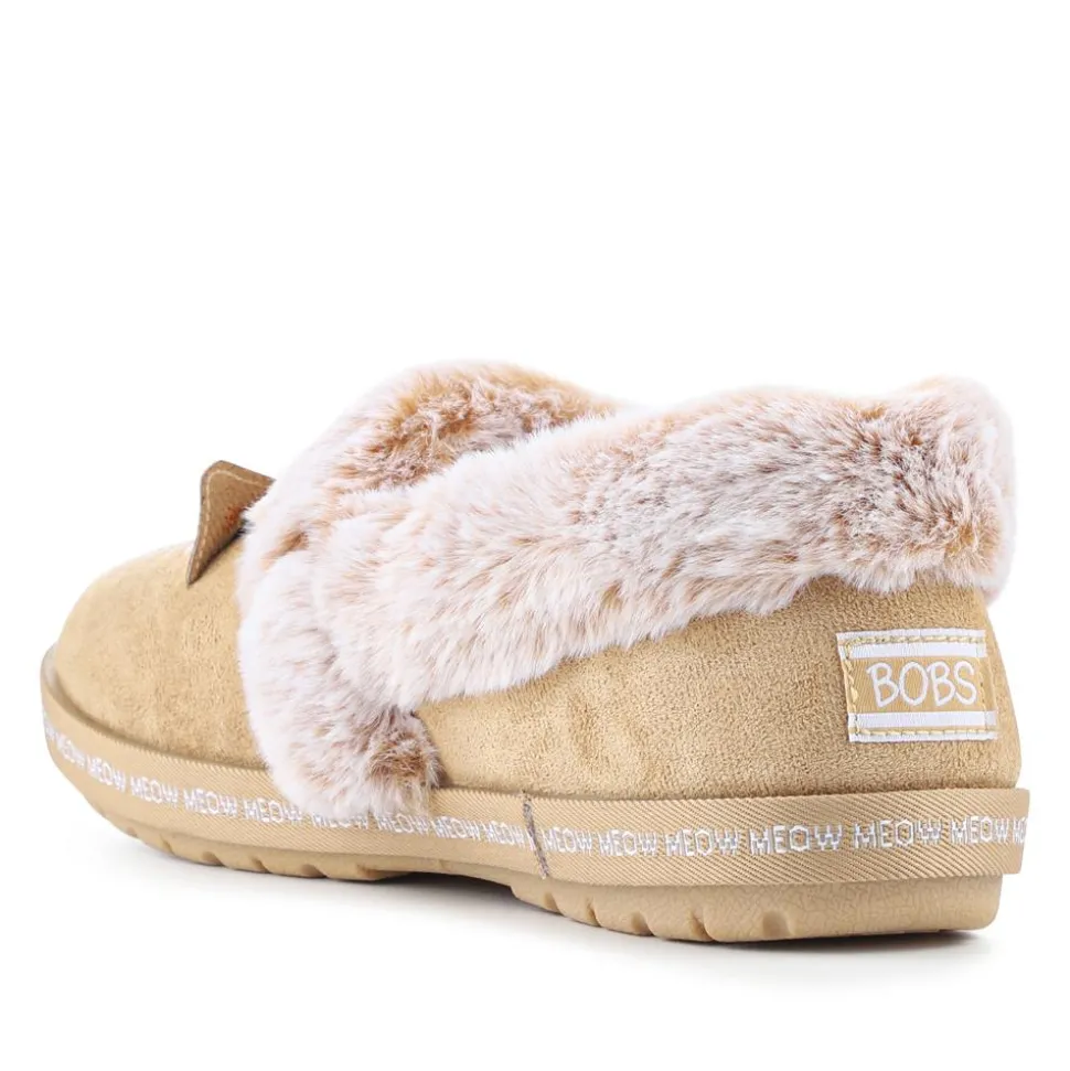 Skechers Wide Fit Cat Slippers - Tan
