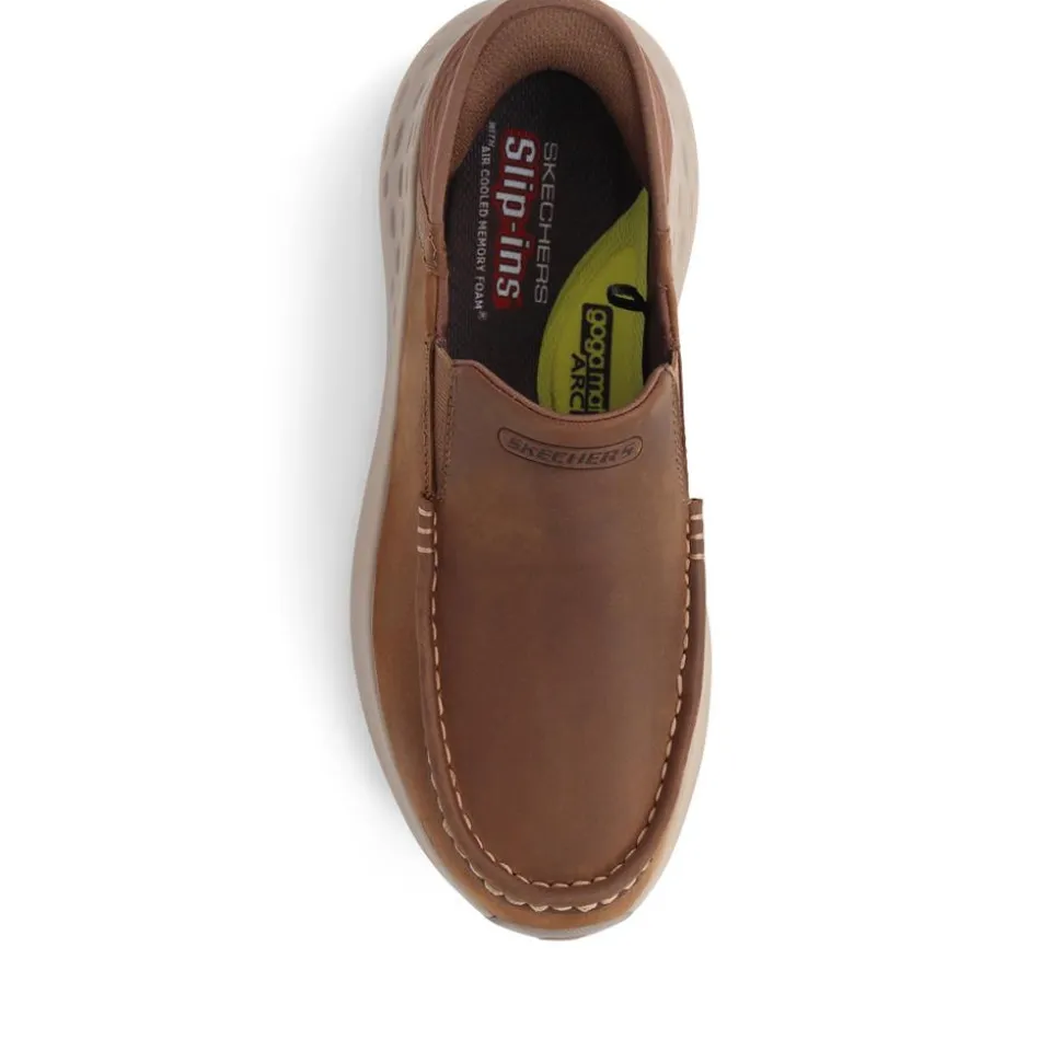 Skechers Wide Fit Slip-ins Relaxed Fit Trainers - Tan