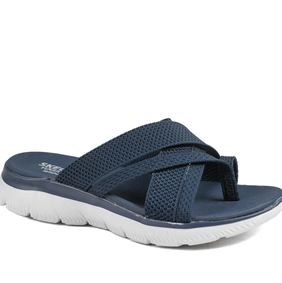 Skechers Wide Fit Summits Fantasy Walk Sandals - Navy