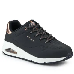 Skechers Wide-Fit Uno - Shimmer Away Trainers - Black