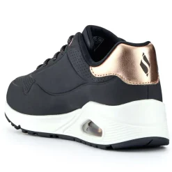 Skechers Wide-Fit Uno - Shimmer Away Trainers - Black