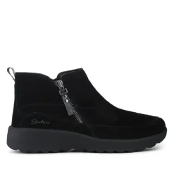 Skechers Zip Up Leather Boots - Black