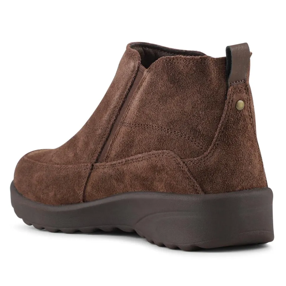 Skechers Zip Up Leather Boots - Chocolate