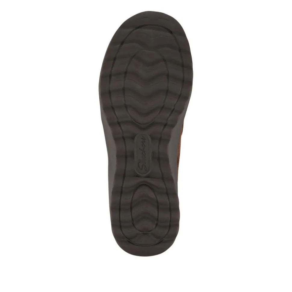Skechers Zip Up Leather Boots - Chocolate