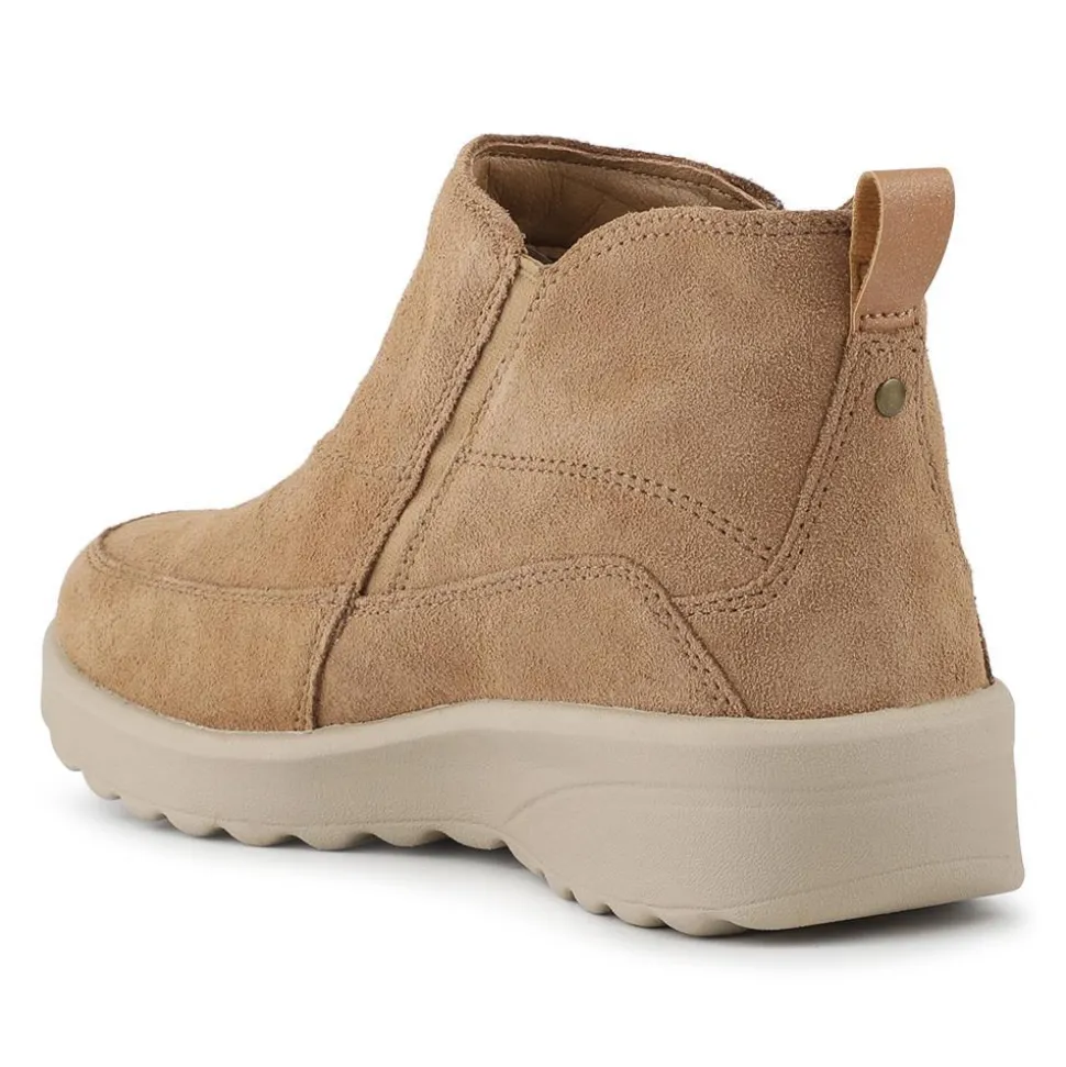 Skechers Zip Up Leather Boots - Tan