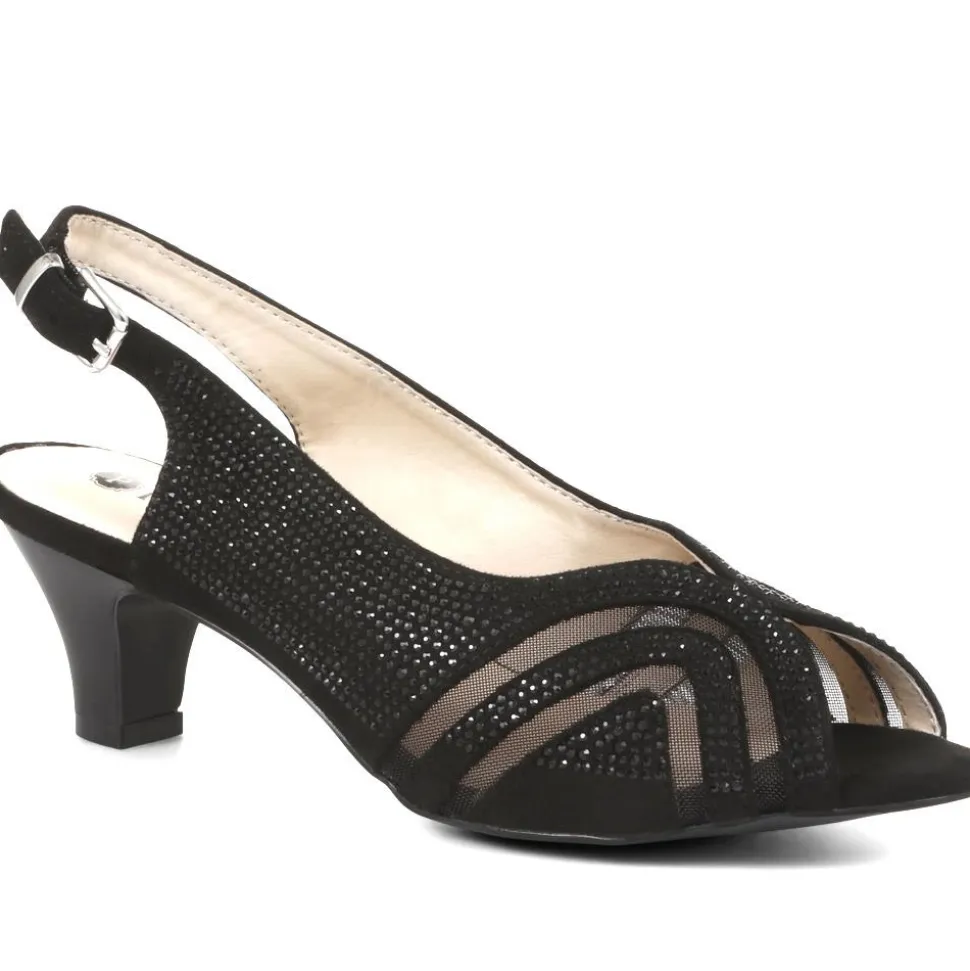 Sling-Back Evening Heels - Black