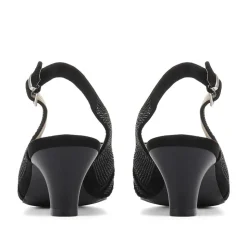 Sling-Back Evening Heels - Black