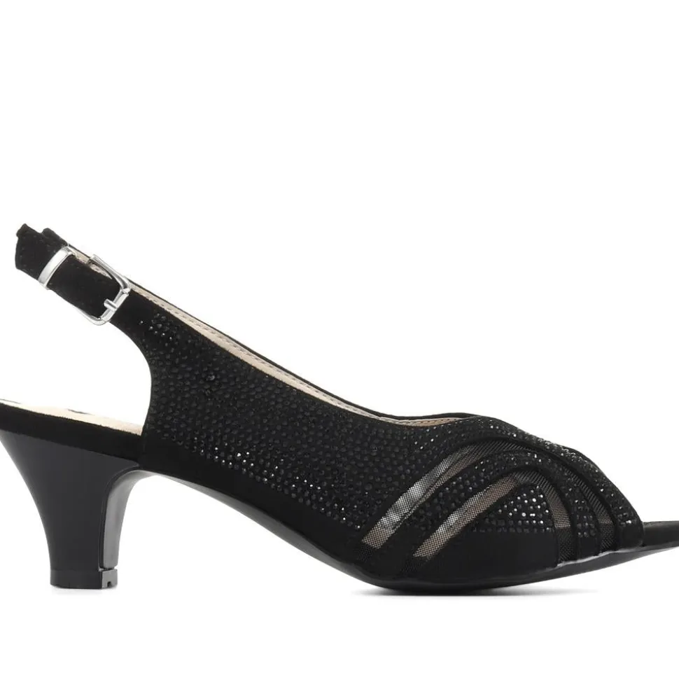 Sling-Back Evening Heels - Black