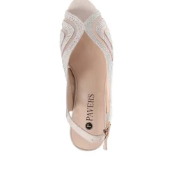 Sling-Back Evening Heels - Nude
