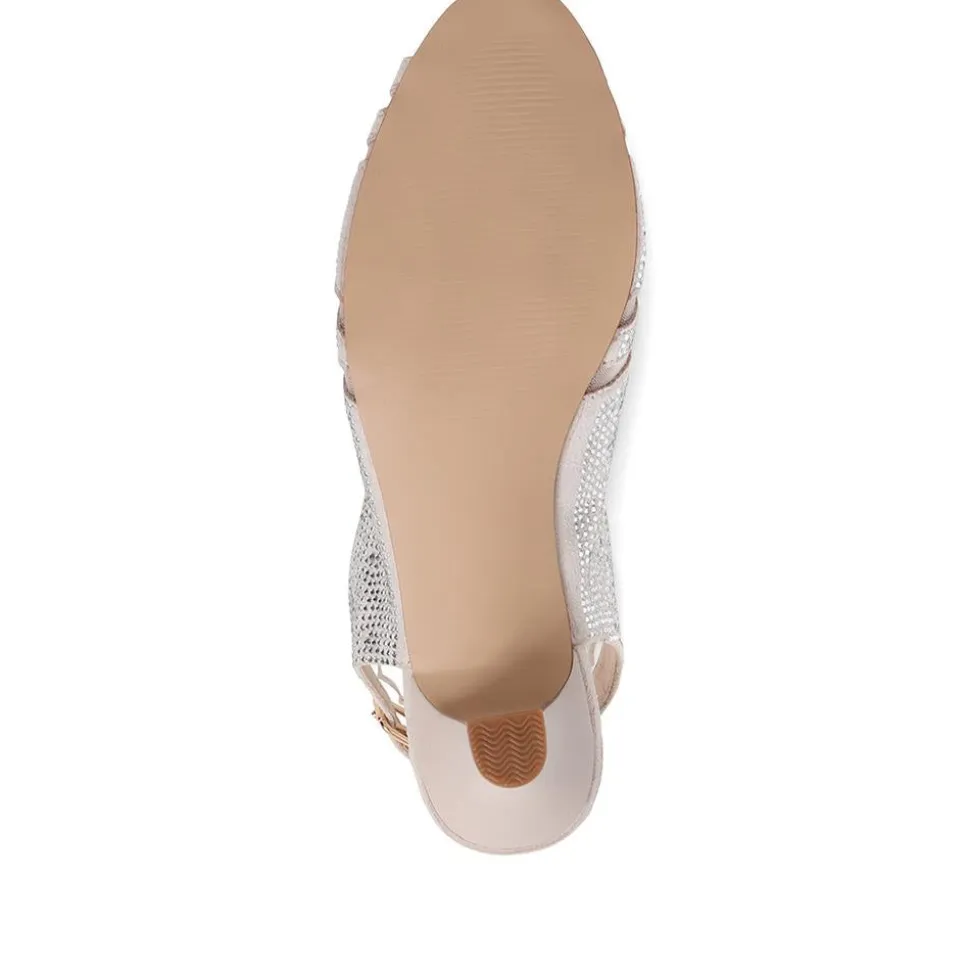 Sling-Back Evening Heels - Nude