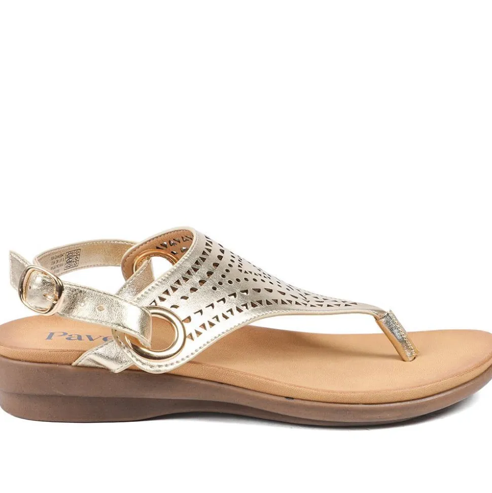 Slingback Toe Post Sandals - Gold