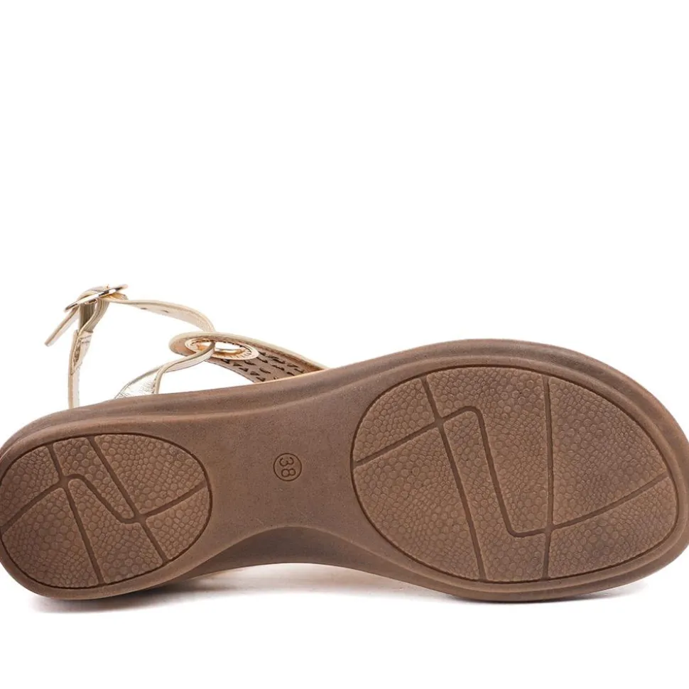 Slingback Toe Post Sandals - Gold