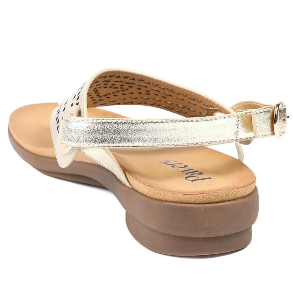 Slingback Toe Post Sandals - Gold
