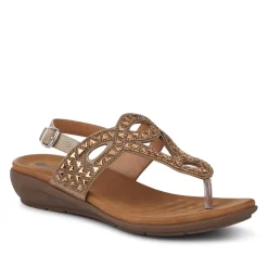 Slingback Toe Post Sandals - Gold